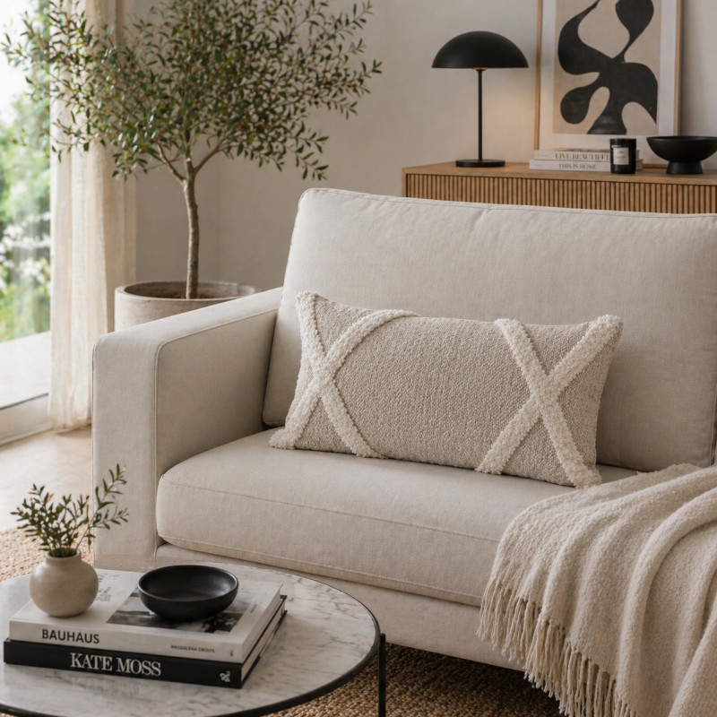 Cojín Lumbar Edna 30x50cm Blanco