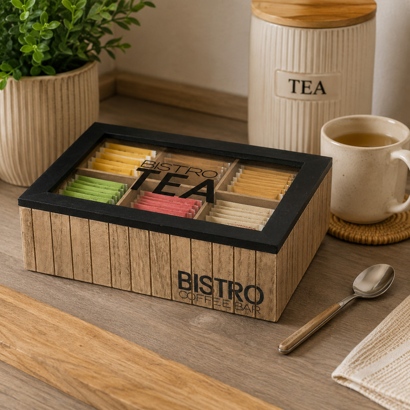 Caja para Te Bistro Madera 7x24x16.5cm 