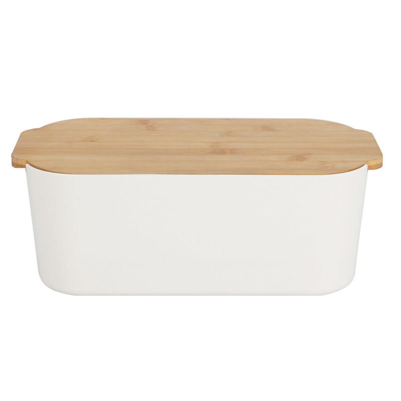 Panera Blanca con Tapa Bambú 