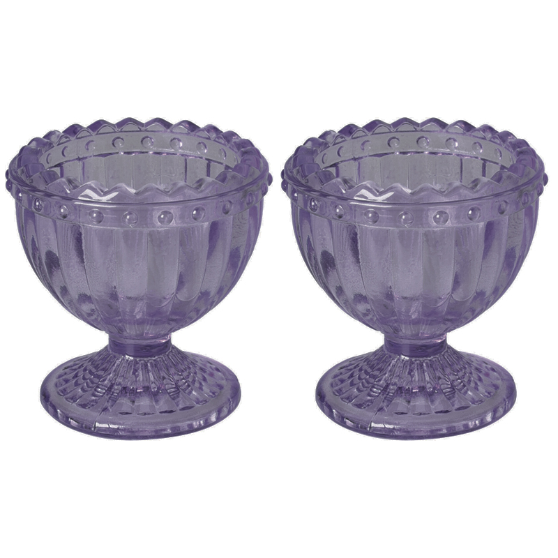 Porta Huevos Cristal 2 Piezas Morado Excellent Houseware