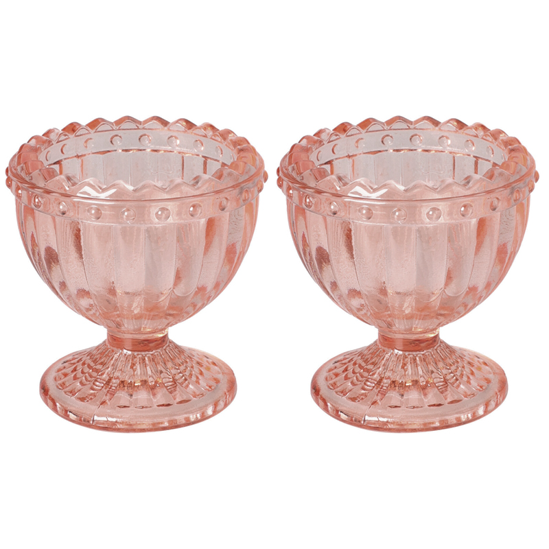 Porta Huevos Cristal 2 Piezas Rosa Excellent Houseware