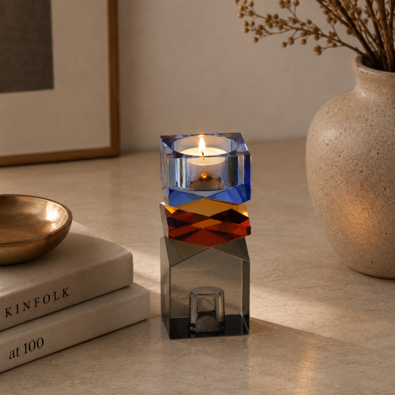 Candelabro Cristal de Colores 5x11.8cm