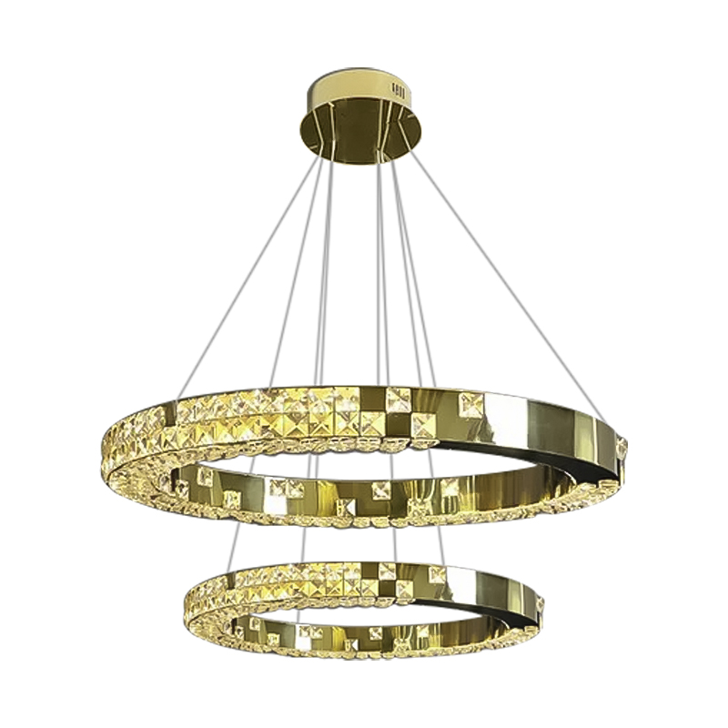Lámpara de Techo Rideau Oro Cristal Led 80x100cm