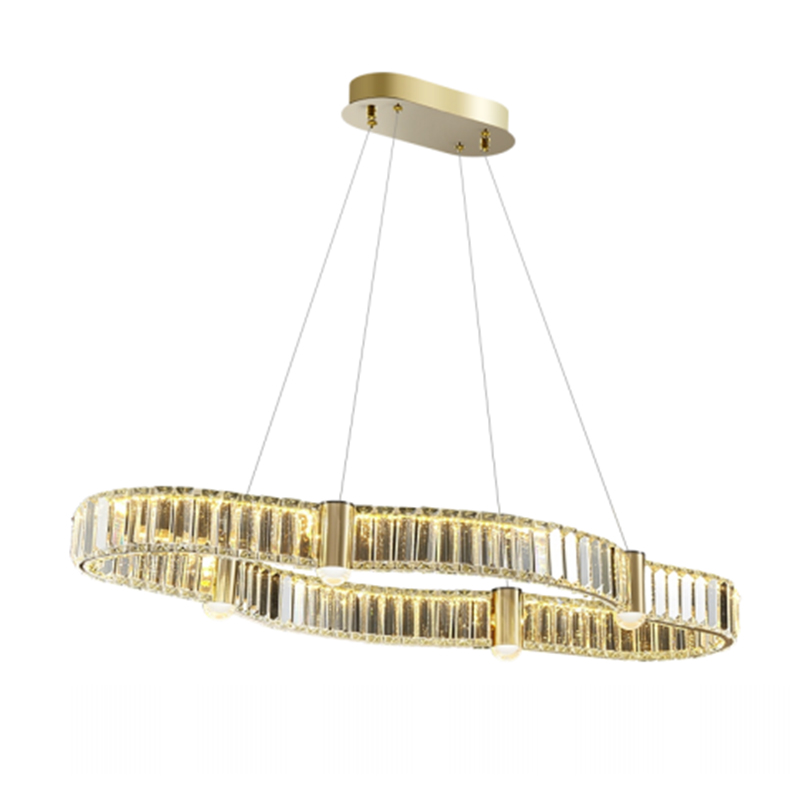 Lámpara de Techo Caserta Oro Cristal Led 80cm