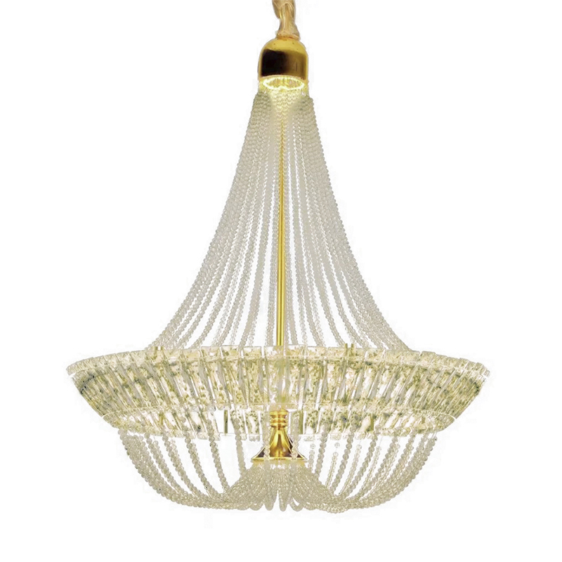 Lámpara de Techo Abdin Oro Cristal Led 45x110cm