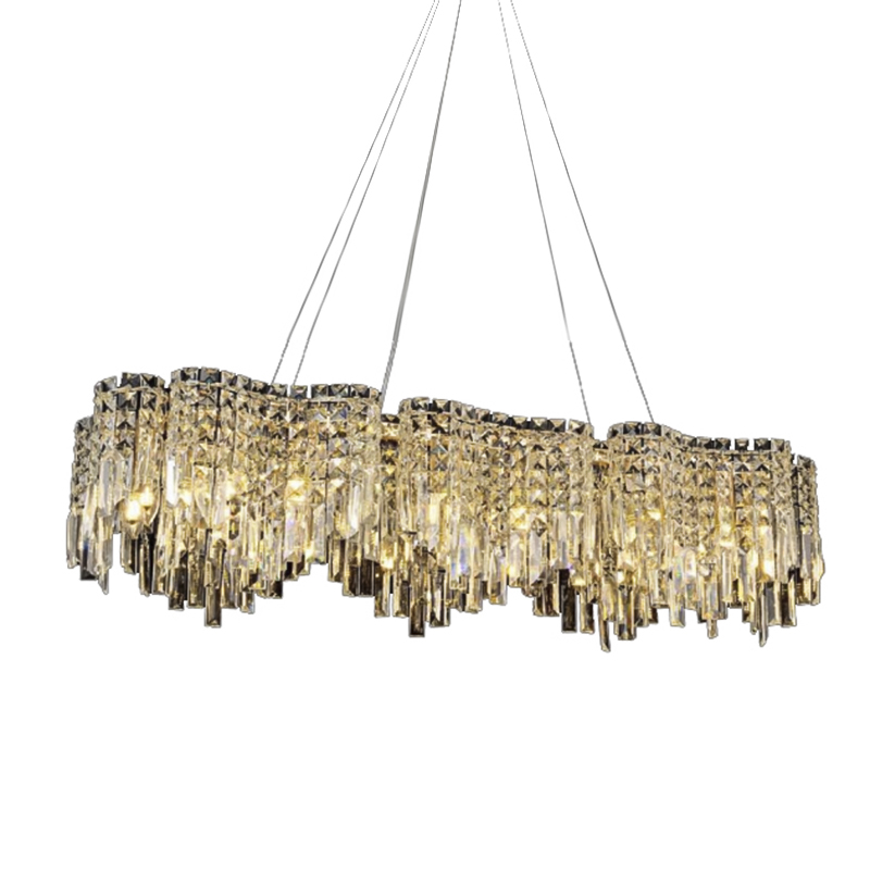 Lámpara de Techo Portici Oro Cristal 120x80cm 16xE14 Eurolight