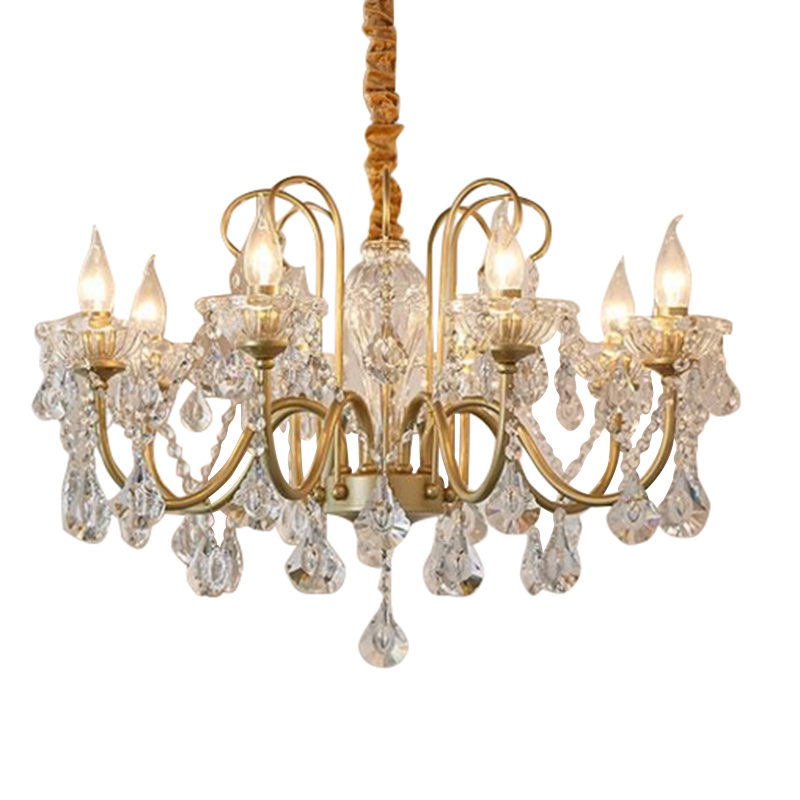 Lámpara de Techo Anzio Oro Cristal 80cm 8xE14 Eurolight