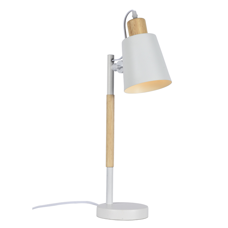 Lámpara de Mesa Convoy Blanco Madera 18x43cm 1xE27 Eurolight