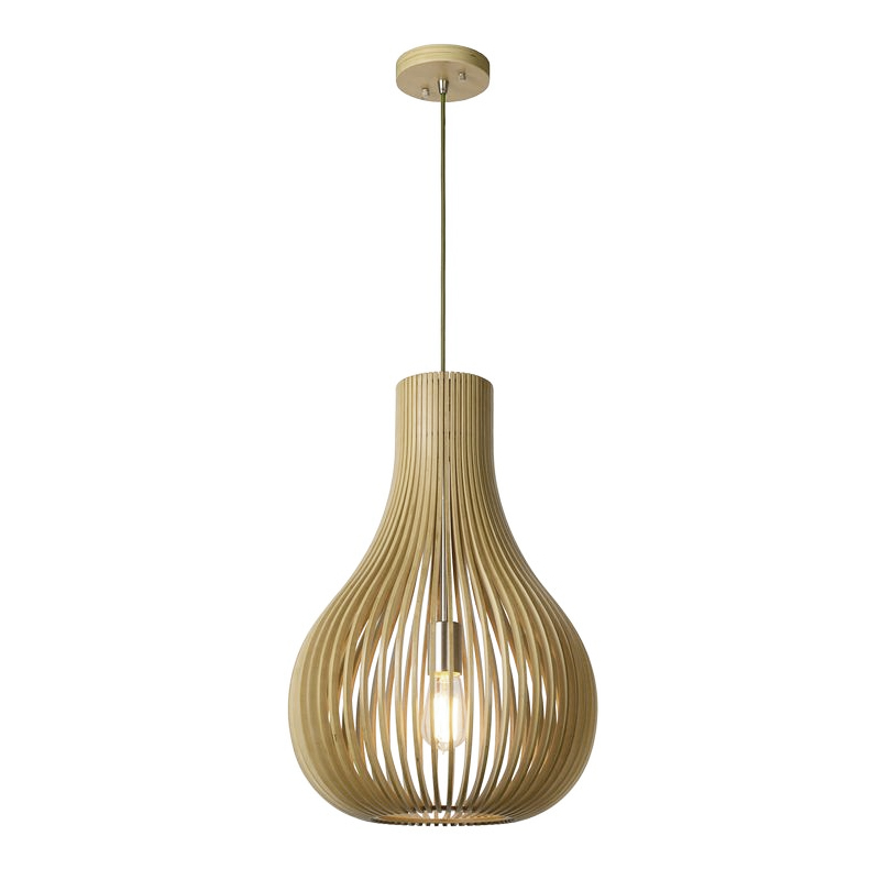 Lámpara Colgante con Pantalla de Madera 38x55cm 1xE27 Eurolight