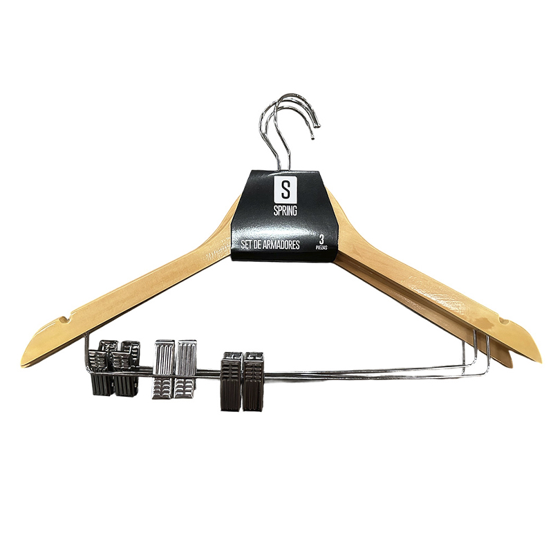 Armadores en Set de 3 Piezas con Pinzas para Camisas Pantalones