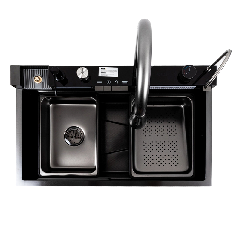Fregadero 75x46x23cm Negro Dipiu