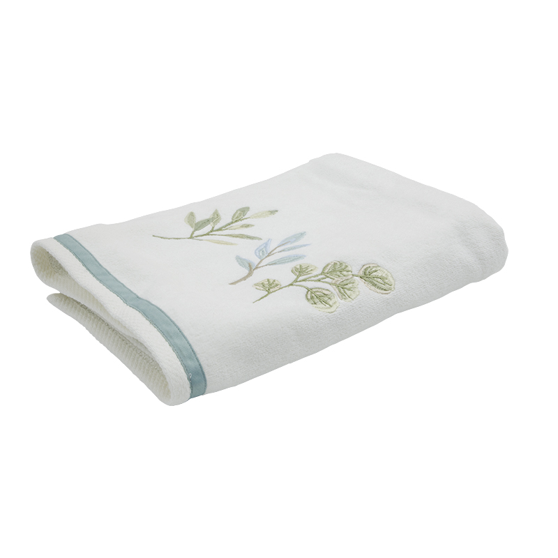 Toalla ombre Leaves White 69x132cm