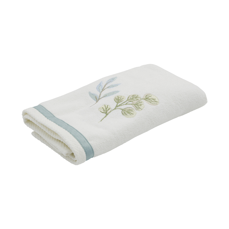 Toalla ombre Leaves White 41x72cm