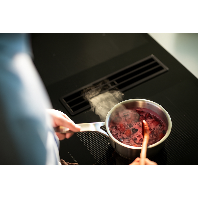 Cocina de Inducción 4 Zonas de Cocción 52x90cm con Campana Integrada Dipiu