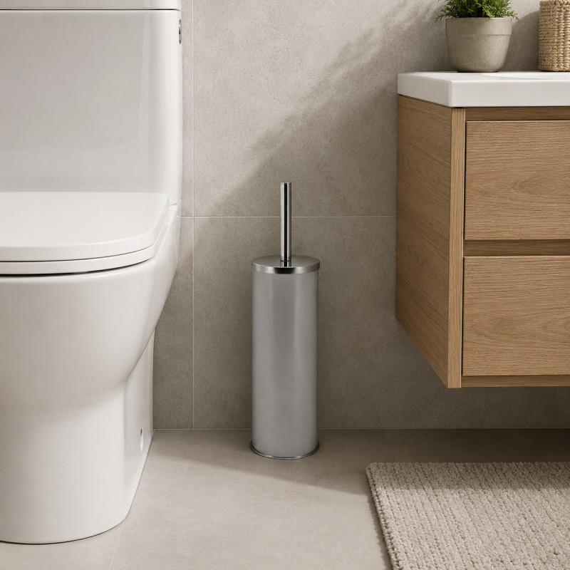 Porta Cepillo Cromado para Inodoro