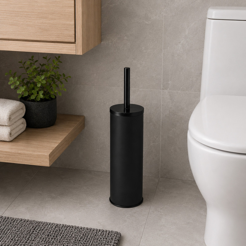 Porta Cepillo Negro para Inodoro
