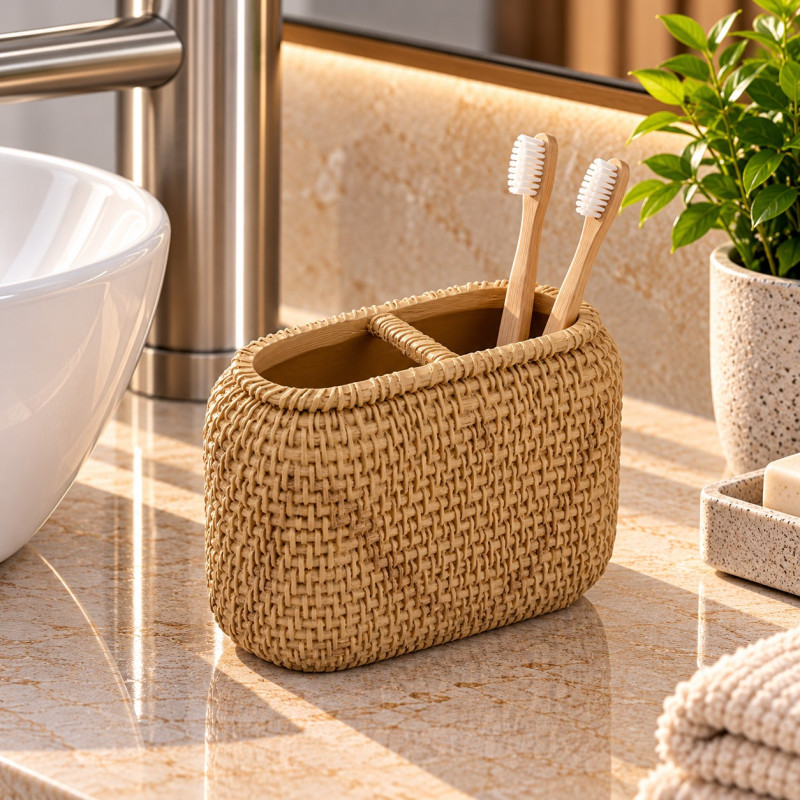 Porta Cepillo Rattan 