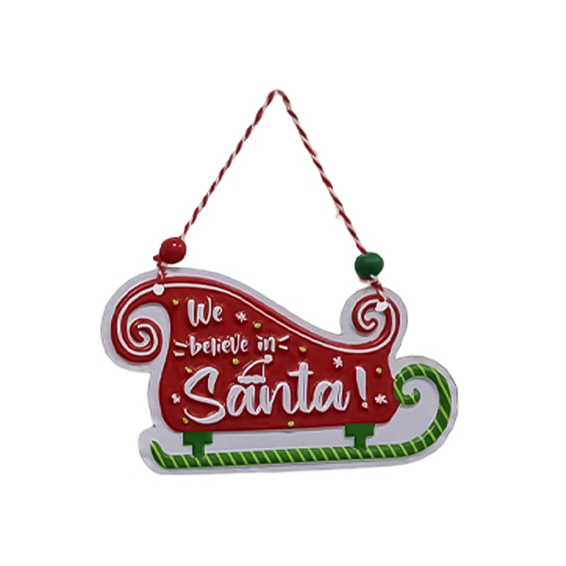 Colgante de Trineo Santa Dear Santa 14X8cm