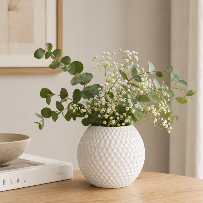 Florero Darpa Cerámica 15.5cm Blanco