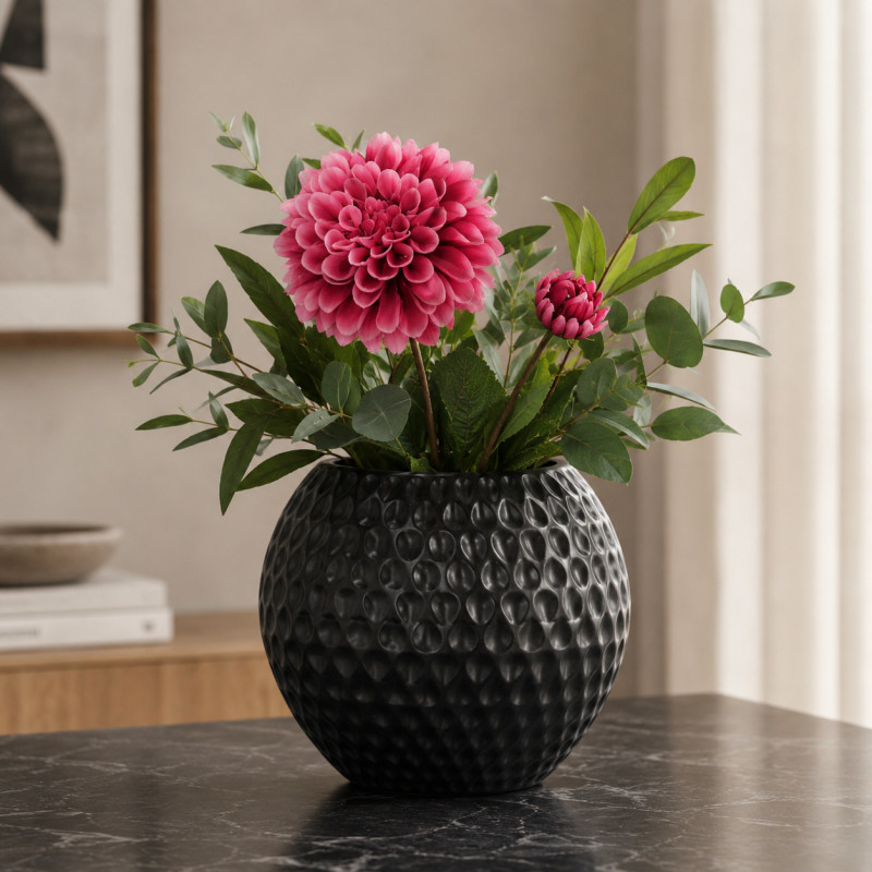 Florero Darpa Cerámica 15.5cm Negro