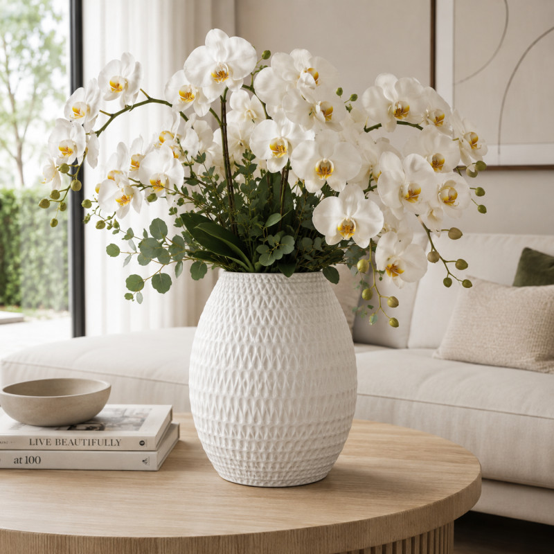 Florero Darpa Cerámica 39.5cm Blanco