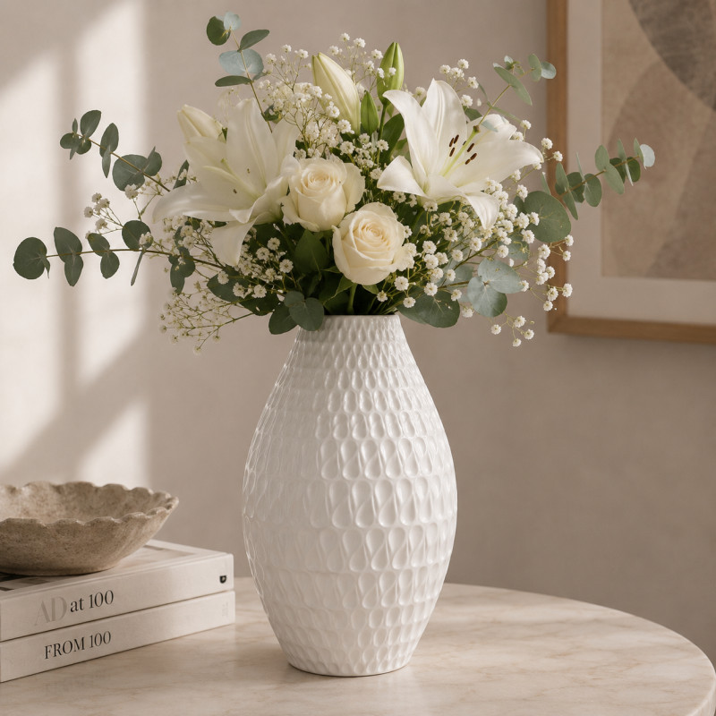 Florero Darpa Cerámica 29cm Blanco