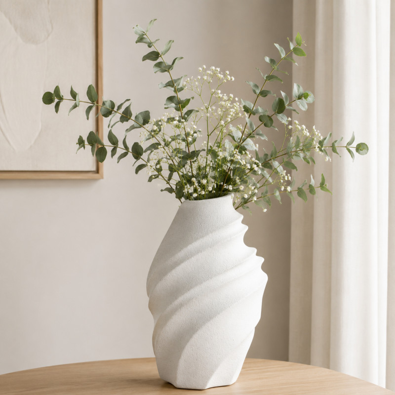 Florero Velti Cerámica 36cm Blanco
