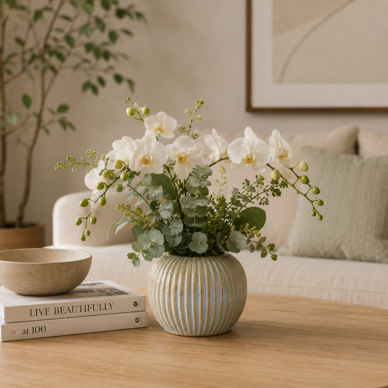Florero Komy Cerámica 8cm Turquesa