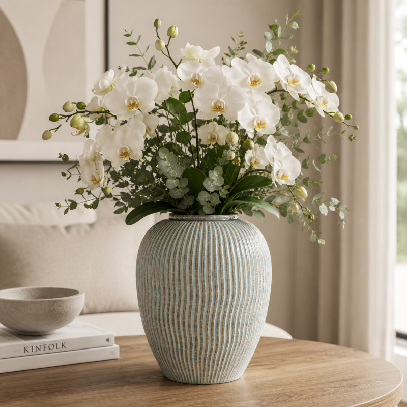 Florero Komy Cerámica 23.5cm Turquesa