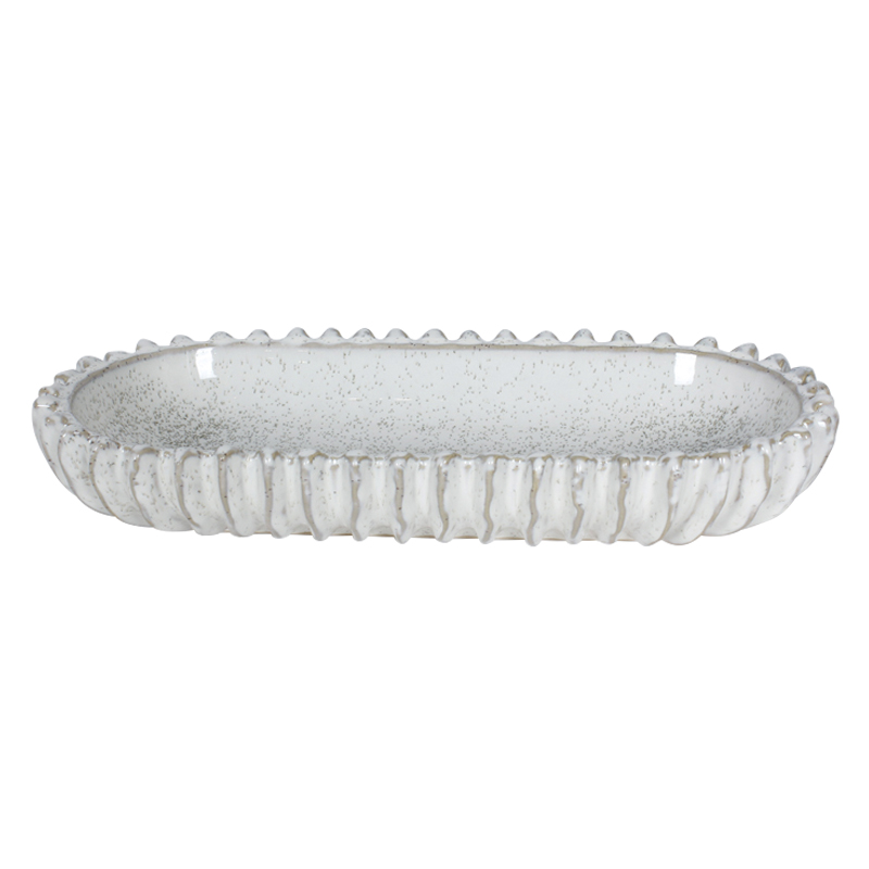 Bandeja Jelly Cerámica 13x27cm Beige