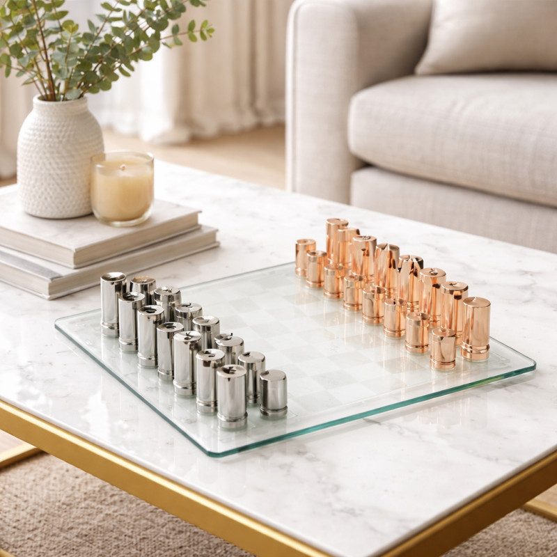 Ajedrez de Cristal Amber Smoky 