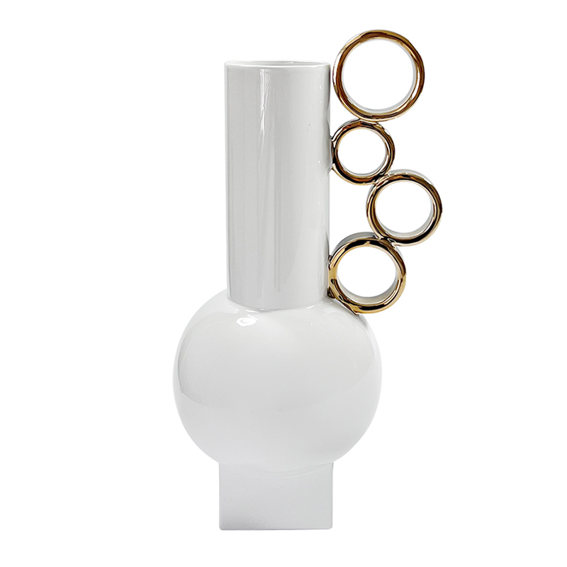 Florero Muse White Gold 40cm