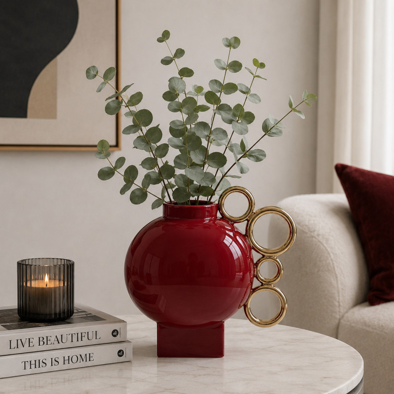 Florero Muse Red Gold 22.5cm