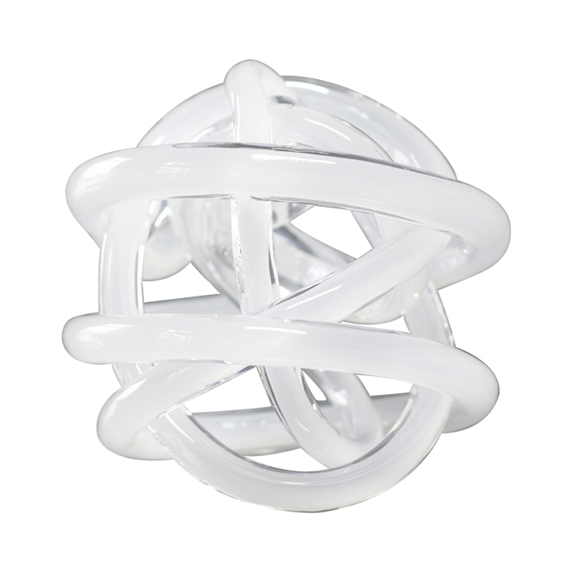 Adorno Nudo de Vidrio Blanco 12cm