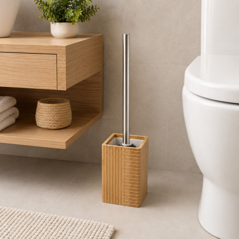 Porta Cepillo para Inodoro Bamboo 10X37cm