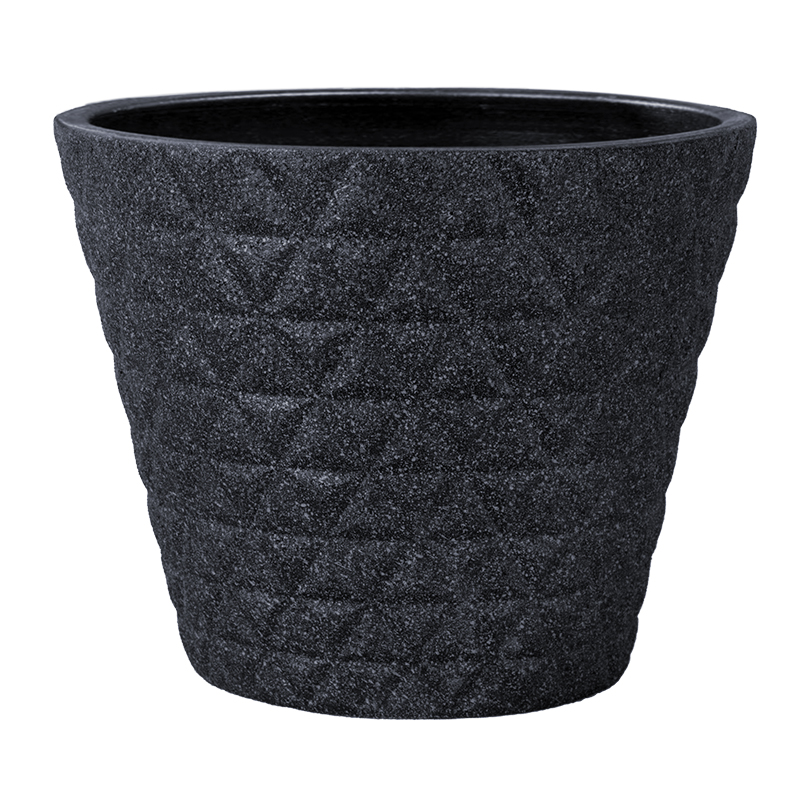 Porta Macetero Negro 31x38cm Diseño Triangulo