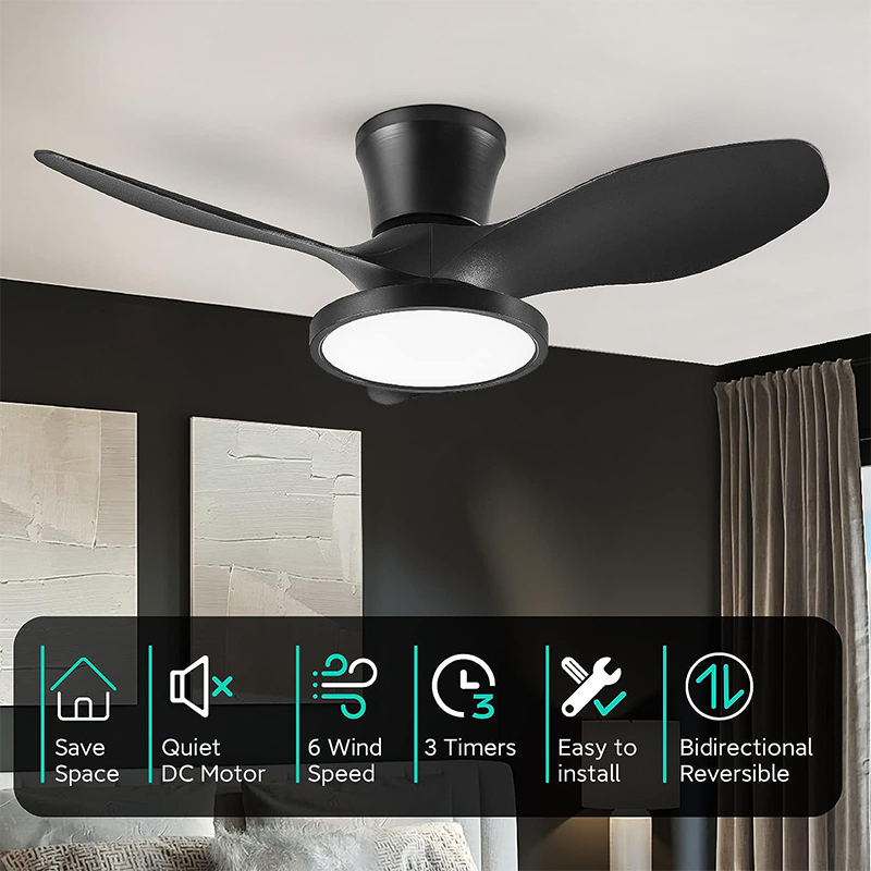 Ventilador de Techo con Lámpara Baily  Negro 32