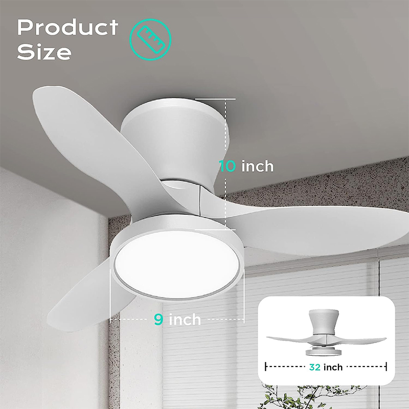 Ventilador de Techo con Lámpara Baily Blanco 32