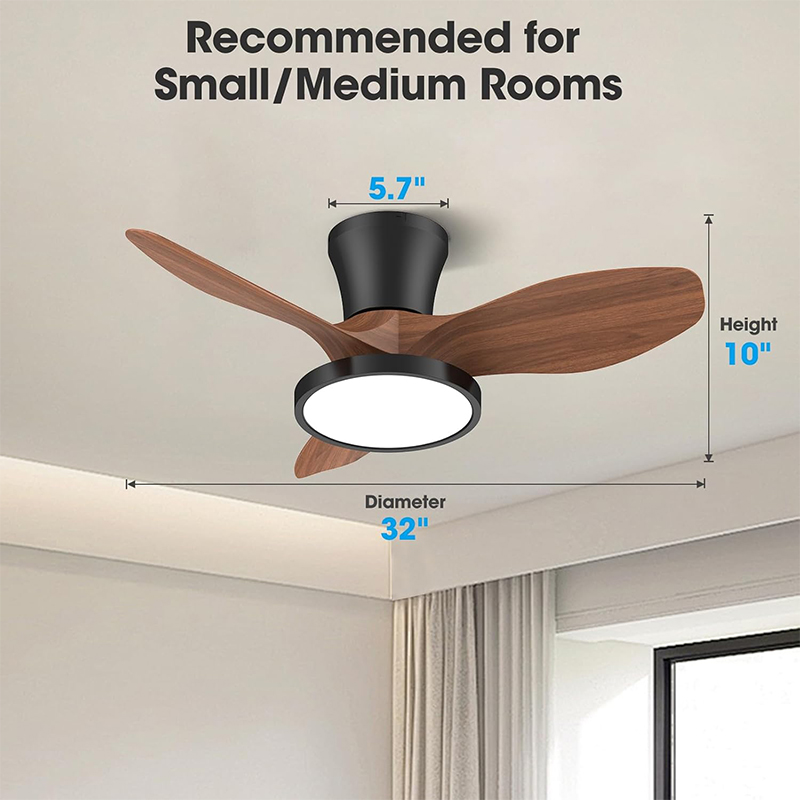 Ventilador de Techo con Lámpara Baily Walnut 32