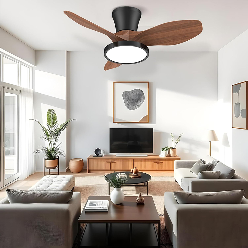 Ventilador de Techo con Lámpara Baily Walnut 32