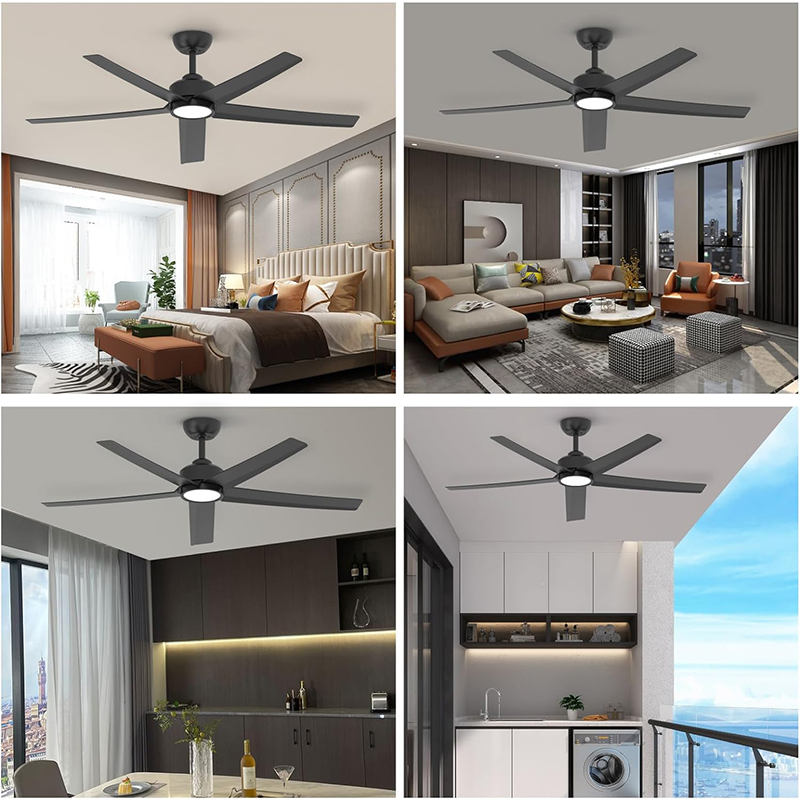 Ventilador de Techo con Lámpara Viva Negro 52