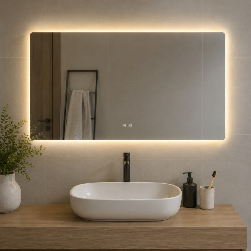 Espejo Led Antifog 120x60cm Touch Fly Indi