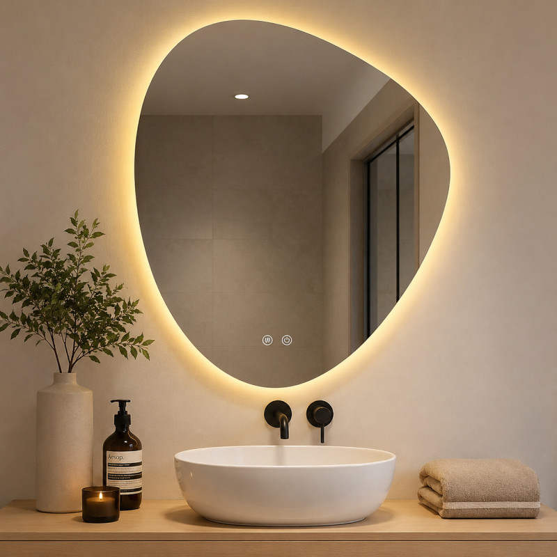 Espejo Led Antifog 60x70cm Touch Bulb Indirecto