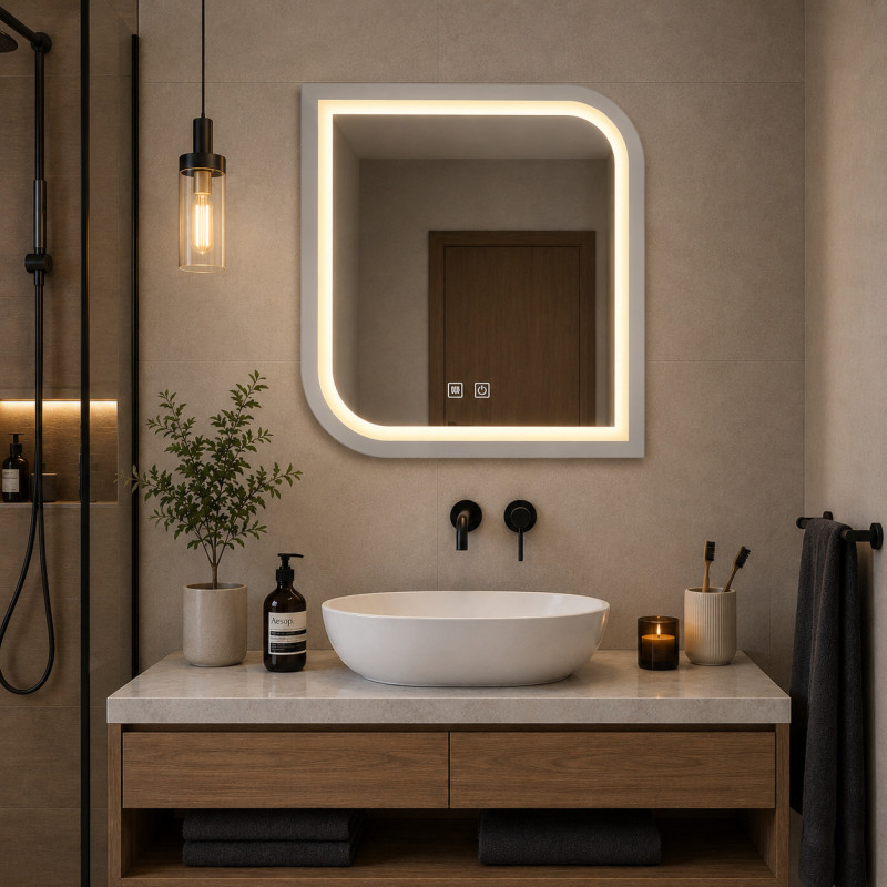 Espejo Led Antifog 60x60cm Touch Stella