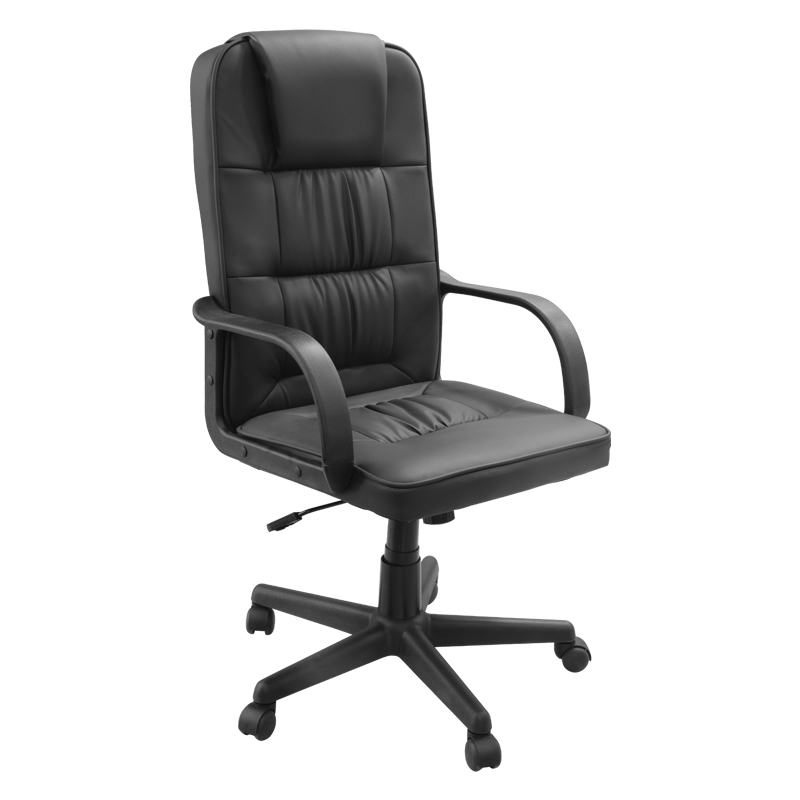 Silla de Oficina de Cuero Negra