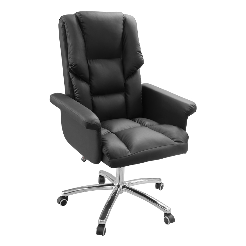 Silla de Oficina de Cuero Negra Espaldar Alto