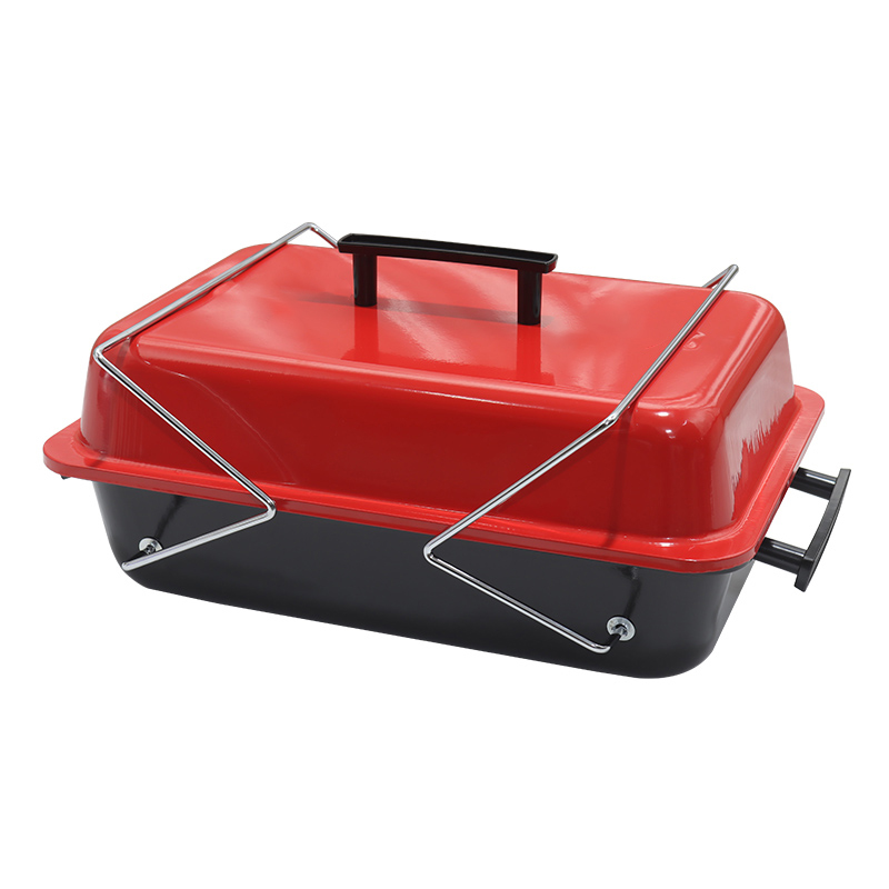 Parrilla de Mesa con Tapa Roja 49x28x28cm