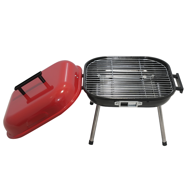 Parrilla de Mesa con Tapa Roja 37x37x33cm