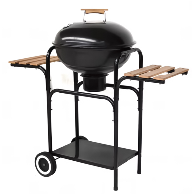 Parrilla con Tapa y Laterales de Madera 106x47x95cm