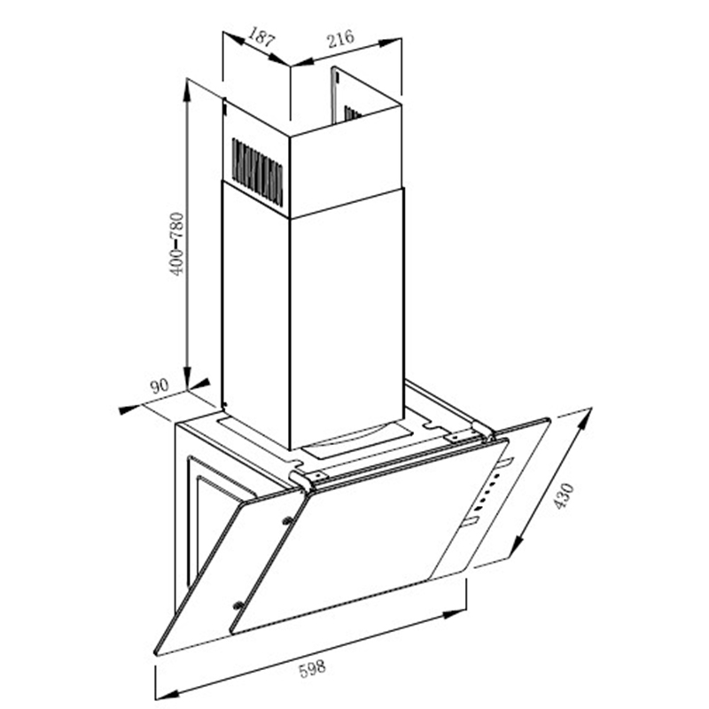 Campana Flat Touch 60cm Mastermaid 